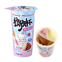 meiji 明治 欣欣杯草莓酸奶味单杯装 50g 儿童小零食手指饼干 欣欣杯草莓酸奶味 50g