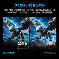 国家补贴：HKC 24.5英寸2K 240Hz显示屏FastIPS硬件低蓝光HDR400旋转升降1Ms游戏电竞电脑显示器 猎鹰二代G25H4
