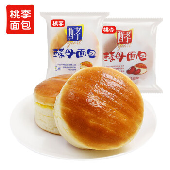 桃李 酵母面包牛奶蛋羹味/红豆馅早餐糕点心零食整箱465g