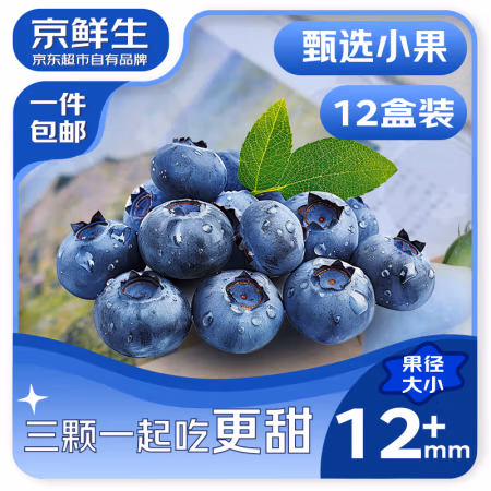 京鲜生 每盒4.8元：京鲜生 云南蓝莓 125g*12盒装