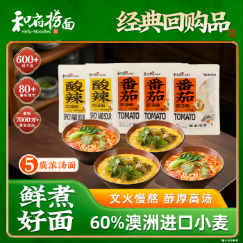 和府捞面 浓汤鲜煮面 逛汤速食方便拉面 酸辣浓汤面 5袋