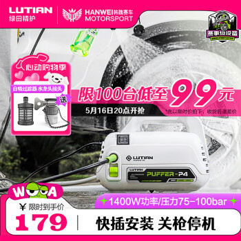 绿田 河豚P4 电动洗车器+自吸过滤器 入门款
