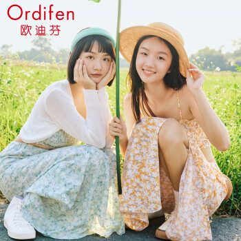 Ordifen 欧迪芬 清新碎花裙 松紧腰 半裙（任选三件）