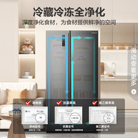 容声 离子净味系列 BCD-547WD12HP 风冷对开门冰箱 547L 黑色　1301.21元