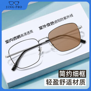 镜邦 JingPro 1.56急速感光变色镜片（变灰/变茶/变蓝/变粉）+超轻TR/合金镜框多款可选