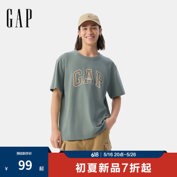 Gap 薅羊毛！纯棉字母印花logo短袖  美版797924（全色全码）
