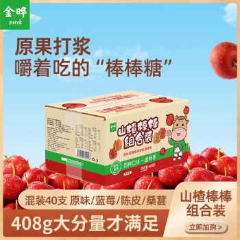 金晔 山楂棒原味陈皮蓝莓桑葚棒糖4种口味儿童零食混合无防腐剂40支