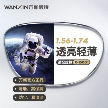 万新官旗 1.74极薄高清镜片+多镜框可选（支持邮寄和升级镜框）